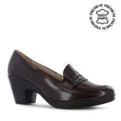 ECCO - Mocasines Mujer Natalie62 Guinda Cuero