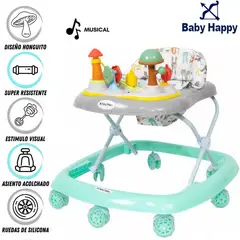 BABY HAPPY - Andador con Tablero Musical «HONGUITO II» Turquesa