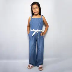 DANUS - ENTERIZO PANTALON TIRAS DEMIN CELESTE