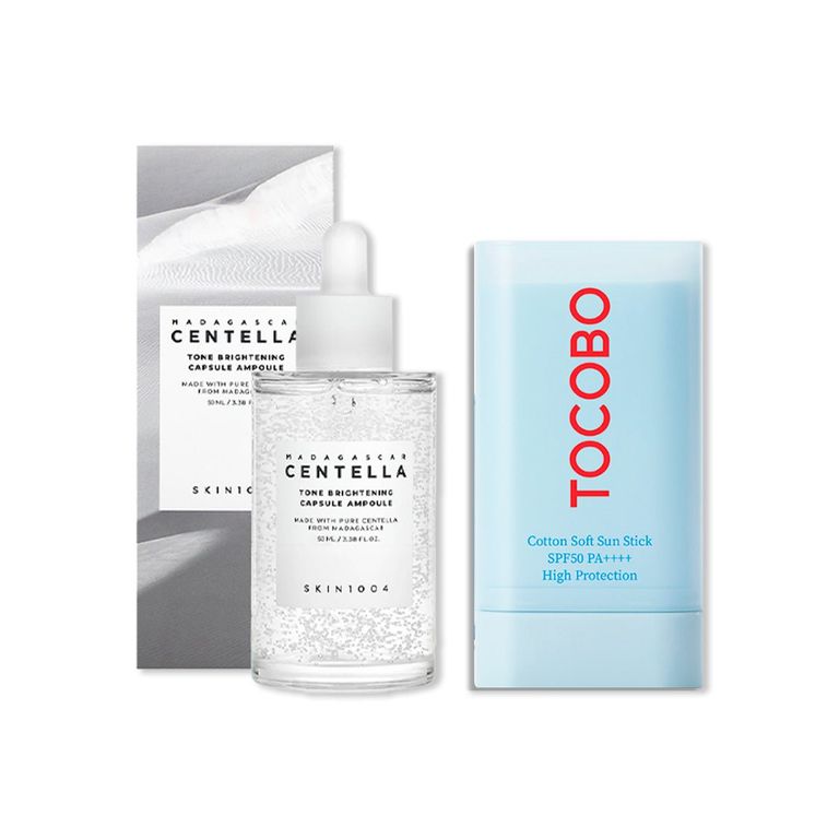 Ampolla Centella SKIN1004 + Barra Solar SPF 50+++ 19 g