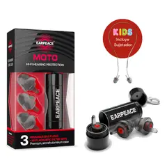 EAR PEACE - Tapones Antiruido Niños de 6-12 Años reducción de 17dB 20dB y 26dB - EARPEACE MT