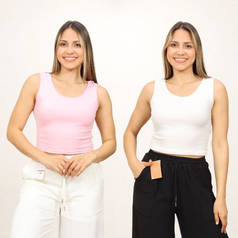 Polos básicos Top RIB Americano Pack x2