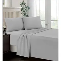 CASATEX - Juego de Sábanas 2 plazas 100% Algodón Gris