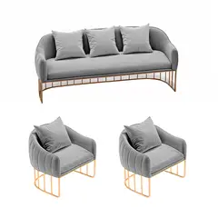 BARAKA HOME - Juego de sala 3 1 1 Luxury Sveti - Gris claro