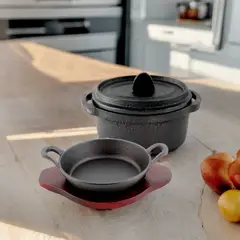 LUGANO - Pack paila 18 cm & cacerola mini - hierro fundido