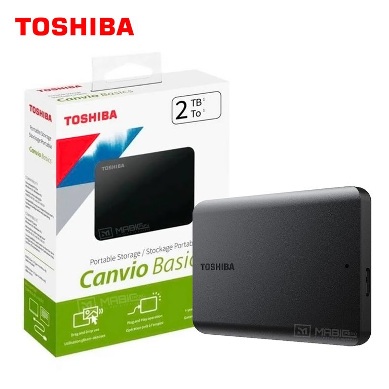 Disco Duro Externo Canvio Basics 2TB - Negro Mate - Portátil