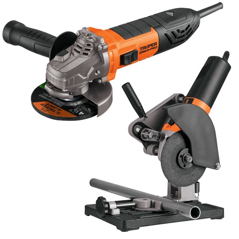 Combo Amoladora 850W ERGO PRO Soporte tipo tronzadora para amoladora