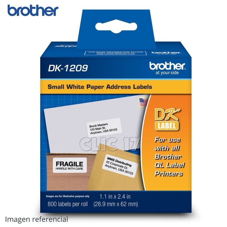 Etiqueta Pequeña de Papel DK-1209 800 etiquetas