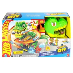 HOT WHEELS - City T-Rex Vs Estación De Bomberos