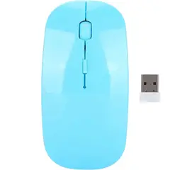 OEM - Mouse Inalámbrico Slim 4D Conectividad 2.4 GHz - Celeste