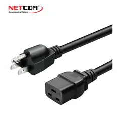 NETCOM - CABLE PODER NEMA 5-15P MACHO A C19 HEMBRA 1.80 M 3X14AWG 15A