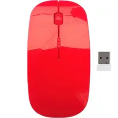 OEM - Mouse Inalámbrico Slim 4D Conectividad 2.4 GHz - Rojo
