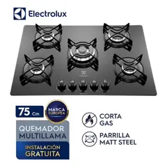 ELECTROLUX - Cocina Empotable a Gas 5 Quemadores Triple Llama 75Cm (ETGZ30T0EPUB)