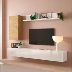 TU MESITA - Juego de Muebles para TV flotantes Trenner color BlancoDuna