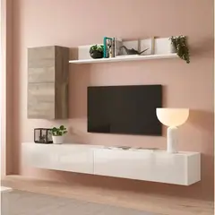TU MESITA - Juego de Muebles para TV flotantes Trenner BlancoMarrón