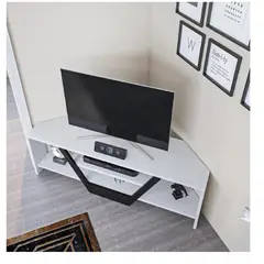 TU MESITA - Mesa de TV 55 para Esquina Nazca color BlancoNegro