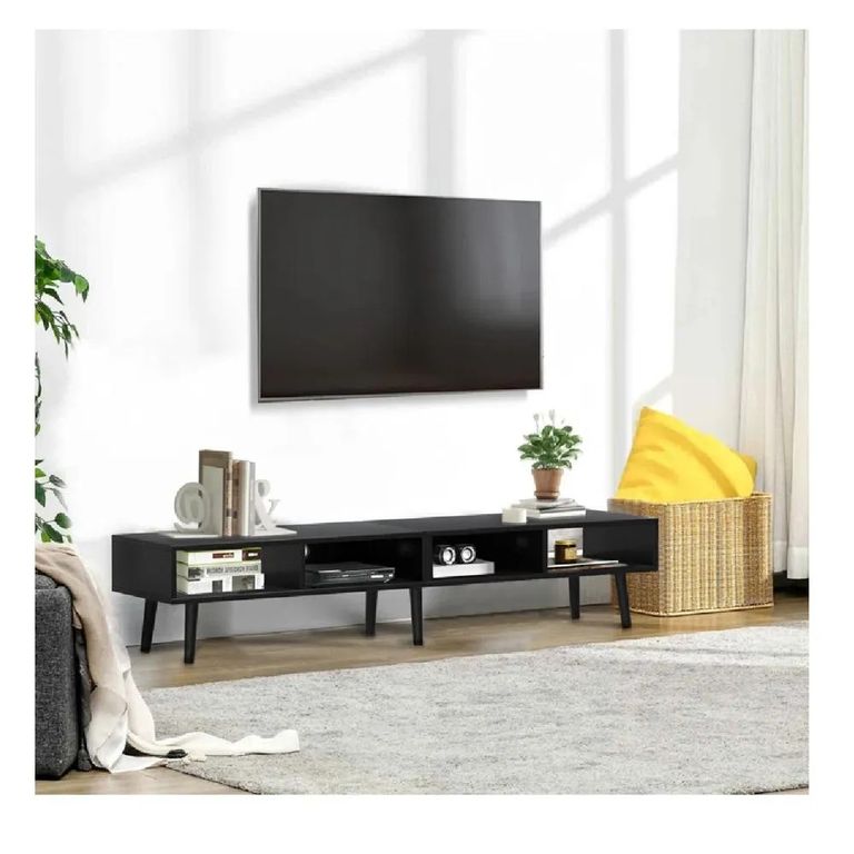 Mesa de TV 65 Clásica Majer Melamina 18mm color Negro