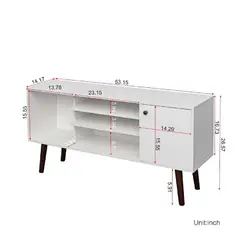 TU MESITA - Mesa de TV Clásica 55 Melamina 18mm color Blanco 1 puerta
