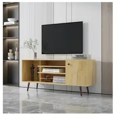 TU MESITA - Mesa de TV Clásica 55 Melamina 18mm color Duna 1 puerta
