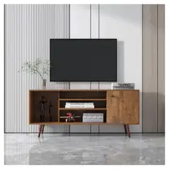 TU MESITA - Mesa de TV Clásica 55 Melamina 18mm color Marrón 1 puerta