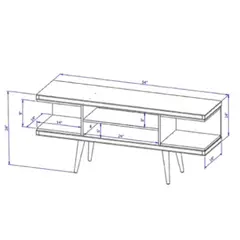TU MESITA - Mesa de TV Contemporánea 50 Marvin color Blanco