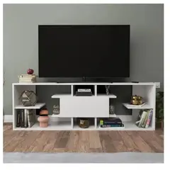 TU MESITA - Mesa de TV Contemporánea 77 Bruselas color Blanco