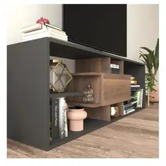 TU MESITA - Mesa de TV Contemporánea 77 Bruselas color NegroMarrón