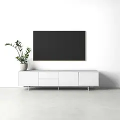 TU MESITA - Mesa de Tv Contemporánea Ibiza Blanco 214cm