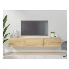 TU MESITA - Mesa de TV Flotante 75 Sigrid color Duna 3 puertas