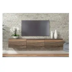 TU MESITA - Mesa de TV Flotante 75 Sigrid color Marrón 3 puertas