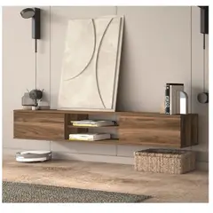 TU MESITA - Mesa de TV Flotante 80 Amauta 2 puertas Marrón