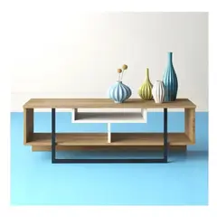 TU MESITA - Mesa de TV Moderna Malibú 48 Melamina 18mm color DunaBlanco