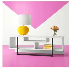 TU MESITA - Mesa de TV Moderna Malibú 48TU MESITA Melamina 18mm color Blanco
