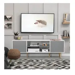 TU MESITA - Mesa de TV Multiusos 60 Fonsi color BlancoGris 2 puertas