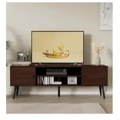 TU MESITA - Mesa de TV Multiusos 70 Klaun color Marrón 2 cajones
