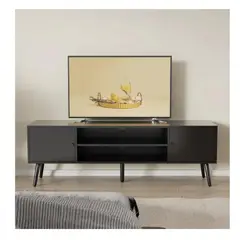TU MESITA - Mesa de TV Multiusos 70 Klaun color Negro 2 cajones