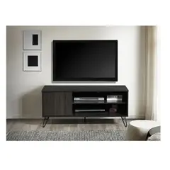 TU MESITA - Mesa de TV Rústica 50 Jericó color Negro 1 puerta