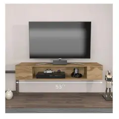 TU MESITA - Mesa Flotante de TV 70 Milton Melamina 18mm color Marrón