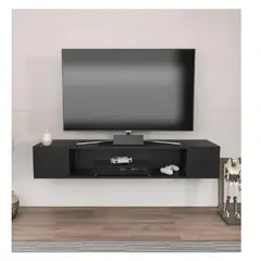 TU MESITA - Mesa Flotante de TV 70 Milton Melamina 18mm color Negro