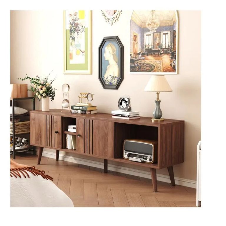 Mesa Moderna de TV 65 Kassini Marrón 2 puertas corredizas