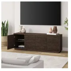 TU MESITA - Mesa Moderna de TV 75 Mireya color Marrón 4 puertas