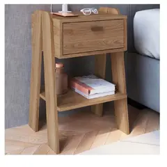 TU MESITA - Mesa de Noche Moderna Raquiem 1 cajón color Marrón
