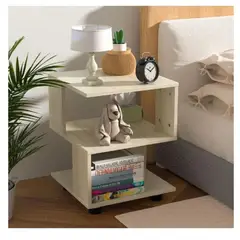 TU MESITA - Mesa de Noche Multiusos René con Ruedas color Duna