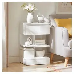 TU MESITA - Mesa de Noche Multiusos Gotic color Blanco 1 cajón