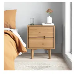 TU MESITA - Mesa de Noche Velador Arlette color Duna 2 cajones