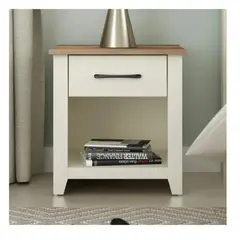 TU MESITA - Mesa de Noche Velador Xenna 2 cajones color BlancoRoble