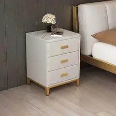 TU MESITA - Velador Clásico multiusos 3 cajones Kiara color Blanco