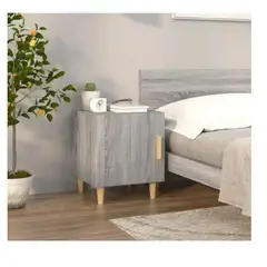 TU MESITA - Velador Mesa de Noche Malibú Gris 1 puerta