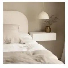 TU MESITA - Velador Rústico Panda Flotante 1 cajón melamina 18mm Blanco