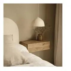 TU MESITA - Velador Rústico Panda Flotante 1 cajón melamina 18mm Roble